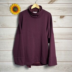 Athleta Women's Large L Plum Purple Funnel Neck Sweatshirt Pullover Top NWT